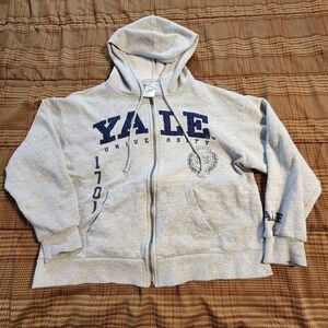 Yale University Collegiate Apparel Full Zip Hoodie Sweatshirt Womens Sz Med Grey